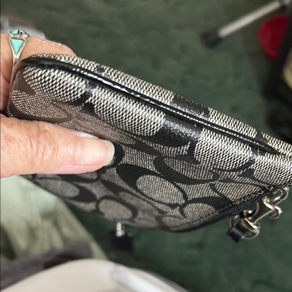 Coach Signature Black and Gray Clutch Wristlet - Picture 6 of 8